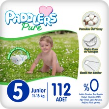 Paddlers Pure Bebek Bezi  5 Numara Junior 112 Adet (11-18 Kg) Ekstra Aylık Paket