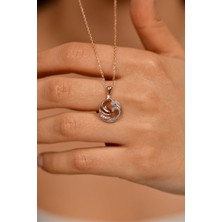 Erdobia Zirkon Taşlı Rose Yunus Balığı Gümüş Kolye N10076