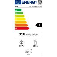 Uğur Ues 463 D2K Nf Dgt R66 F Enerji Sınıfı 463 Lt Nofrost Üstten Donduruculu Buzdolabı