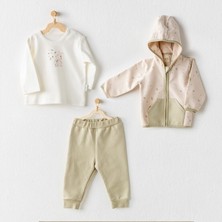 Andywawa AC24074 Baby Casual 3'lü Bebek Takım Beige Haki