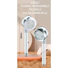 Ellante LED Işıklı Turbo Renkli Pervaneli Filtreli Su Tasarruflu Duş Başlığı