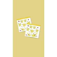 Minithingsart *özel Tasarım* Pikaçu (Pikachu) Pokemon Sticker 15 Parça Set -2'li- Parlak Kağıt