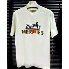 Hermes Kadife Desenli T-Shirt