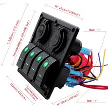 Bfy Switch Panel 4'lü USB +Çakmaklık Yeşil