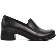 Çiğdem Kundura Çiğdem Kadın  Deri Günlük Topuklu AYAKKABI(BRÇ44265) - Siyah - 36