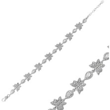 Serra Jewels Gümüş Damla Taşlı Kelebek Bileklik