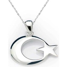 Serra Jewels Gümüş Ay Yıldız Bayrak Kolye