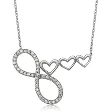 Serra Jewels Gümüş Sonsuzluk Kalp Bayan Kolye