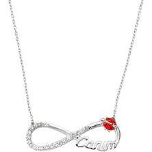 Serra Jewels Gümüş Uğur Böcekli Sonsuzluk Canım Bayan Kolye