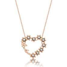 Serra Jewels Gümüş Aşkım Yazılı Kalpli Bayan Kolye
