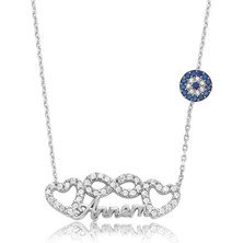 Serra Jewels Gümüş Sonsuzluk Kalp Annem Bayan Kolye