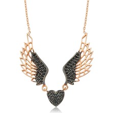 Serra Jewels Gümüş Kanatlı Kalp Bayan Kolye