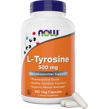 Now L-Tyrosine Amino Acid Free Form 500 mg 300 Kapsül L Tyrosine Amino Asit Serbest Form Pharmaceutical Grade