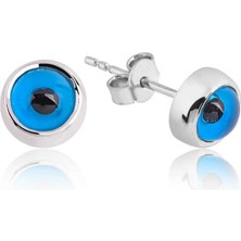 Serra Jewels Gümüş Çivili Göz Nazar Küpe