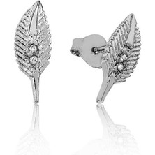 Serra Jewels Gümüş Yaprak Çivili Küpe
