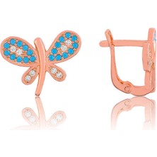 Serra Jewels Gümüş Mavi Kelebek Küpe