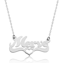 Serra Jewels Gümüş Kişiye Özel Kalpli İsim Kolye