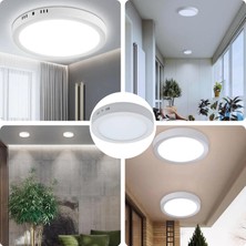 Enze Lighting Beyaz Yuvarlak LED Plafonyer Avize Tavan Mutfak Oda Hol Killer Wc Ofis Lambası 18W Sıva Üstü Armatür