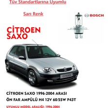 Bosch  Citroen Saxo 1996-2004 Arası Ön Far Ampülü Sarı Renk 60/55W