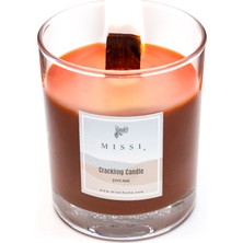 Missi Ahşap Fitilli Dark Wood Kokulu Kahverengi Craklıng Vegan Mum (Çıtırtılı)