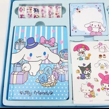 Meyra Accessories Cinnamoroll Kawaii Anime Dizüstü El Defteri Sevimli Karikatür Hediye Kutusu Okul Öncesi Hediye Seti