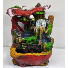 Keyfim Shop Dekoratif Kartal Tasarımlı Renkli LED Işıklı Su ŞELALESI-1918