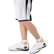 Kiko Kids 142 Fhs Boğazlı Halı Saha Erkek Çocuk Futbol Ayakkabı Beyaz - Altın