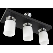 Woodhub Beyaz Üçlü Modern Spor Model Dikdörtgen Tepsi Siyah Avize E27 30 Modern Metal 3