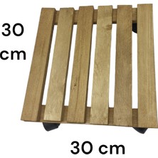 Egurra Tekerlekli Saksı Damacana ve Tüp Altlı Ahşap Tasarımlı