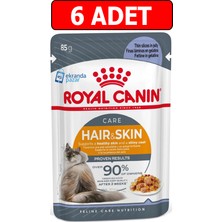 Royal Canın Hair Skin Kedi Yaş Mama 85GR 6 Adet Kedi Konserve Pouch