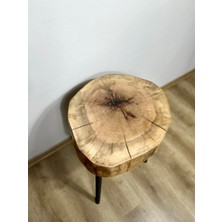 O&A Wood Doğal Ahşap Meşe Kütük Zigon Sehpa Ahşap Ayak  45X40