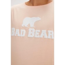 Bad Bear Tee Pembe Logo Baskılı Erkek Tişört