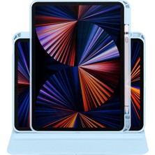 Five-E Apple iPad Pro 11 3. Nesil (2021) Yatay ve Dikey Dönebilen Standlı Kalem Şarjına Uygun Darbe Dayanıklı Thermix Kılıf A2377 A2459 A2301 A2460