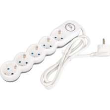 Cmk  5'li  1,5 Metre Kablolu Anahtarlı Grup Priz VE-2S5S