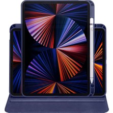 Five-E Apple iPad Pro 11 3. Nesil (2021) Yatay ve Dikey Dönebilen Standlı Kalem Şarjına Uygun Darbe Dayanıklı Thermix Kılıf ve Ekran Koruyucu A2377 A2459 A2301 A2460