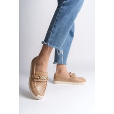 Mevese LILY Bağcıksız Ortopedik Rahat Taban Kalp Desenli Babet Ayakkabı KT Ten