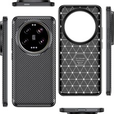 RedClick Xiaomi Mi 14 Ultra Kılıf Karbon Görünüm Silikon Kapak