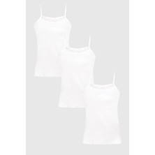 Ceylanoğlu 6'lı Bayan Ribana Dantelli Ip Askılı ATLET-178 Beyaz