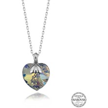 Serra Jewels Swarovski Crystal Taşlı Kalp Gümüş Kadın Kolye
