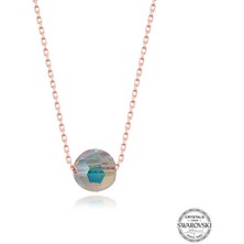 Serra Jewels Swarovski Crystal Taşlı Parlak Top Gümüş Kadın Kolye