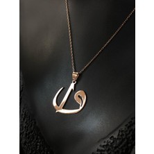 Vogutima Elif Vav Rose Renk 925 Ayar Gümüş Sevgiliye Eşe Anneye Arkadaşa Hediye Kolye