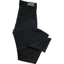 Gruva Gruva erkek Regular Fit Boru Paça Likralı Esnek Kot Pantolon Siyah Füme
