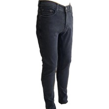 Gruva Gruva erkek Regular Fit Boru Paça Likralı Esnek Kot Pantolon Siyah Füme