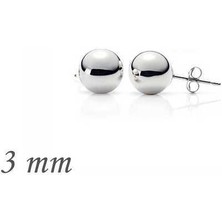 Serra Jewels Gümüş Top Küpe - 3 mm