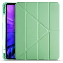 Five-E Apple iPad Pro 4.nesil 12.9 (2020) 4 Farklı Standlı Kalemlikli Darbeye Dayanıklı Kılıf