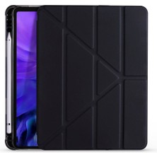 Five-E Apple iPad Pro 12.9 4.nesil (2020) 4 Farklı Standlı Kalemlikli Darbeye Dayanıklı Kılıf A2229 A2069 A2232 A2233