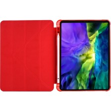 Five-E Apple iPad Pro 12.9 5.nesil (2021) 4 Farklı Standlı Kalemlikli Darbeye Dayanıklı Kılıf A2378 A2461 A2379