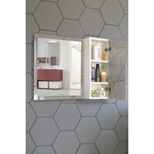 Nurcelant Aynalı Banyo Dolabı 80 cm Üst Modül Lagina