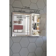 Nurcelant Aynalı Banyo Dolabı 80 cm Üst Modül Lagina