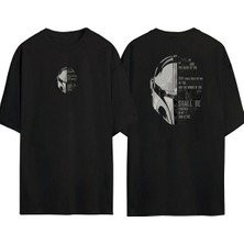 The Wert  Creed Of The Watch Natural Tee Ön Arka Baskılı Sıyah Oversize T-Shirt